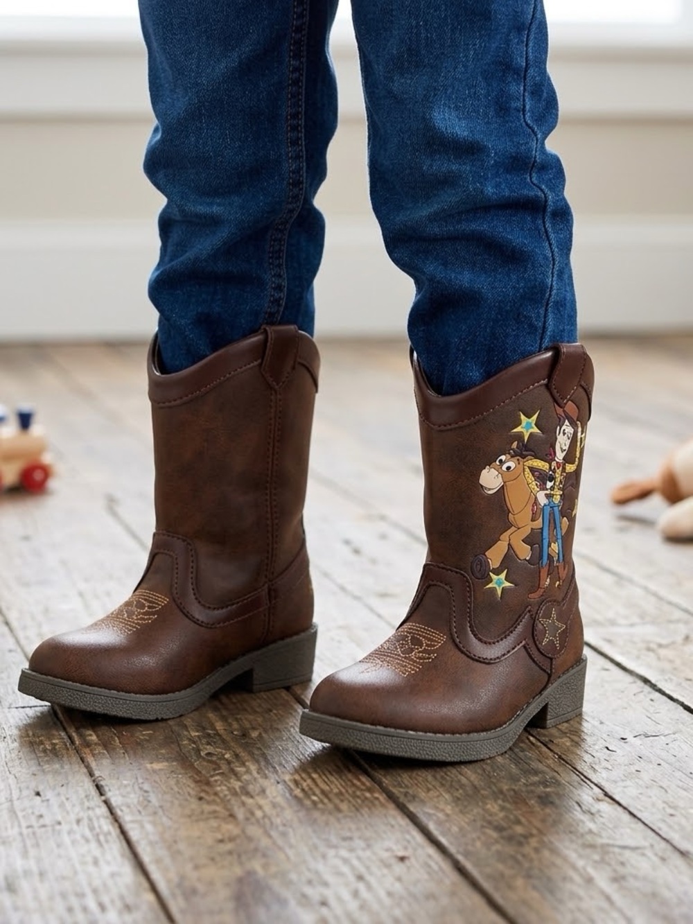 Disney Pixar Toy Story Woody Pull-on Zip Up Cowboy Western Boot Toddler 6 Brown